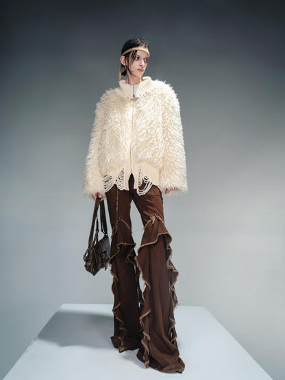 UpdateNN NORTH NODE Thread Textured Thickened Plush Fleece Coat