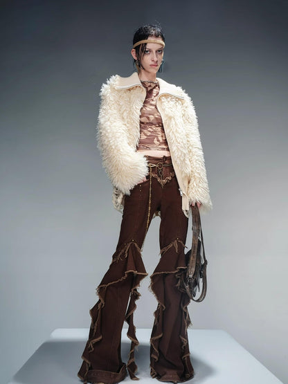 UpdateNN NORTH NODE Thread Textured Thickened Plush Fleece Coat