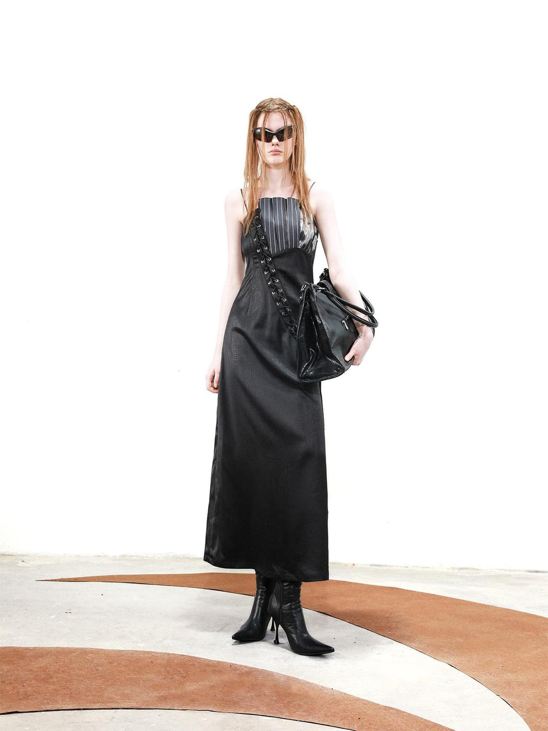 UpdateNN NORTH NODE Tie Front Contrast Panel Mini Dress