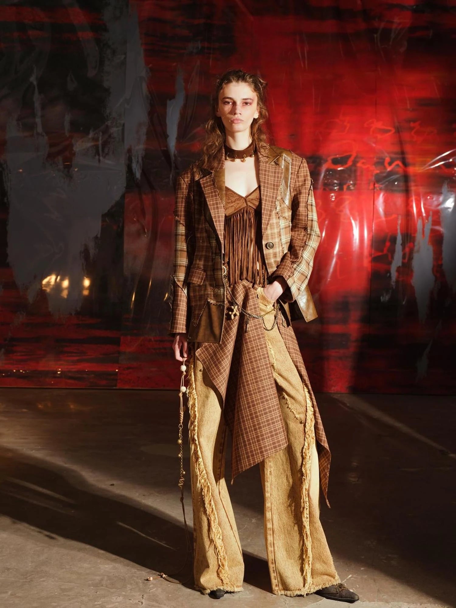 Twilight Plaid Shoulder Pad Suit