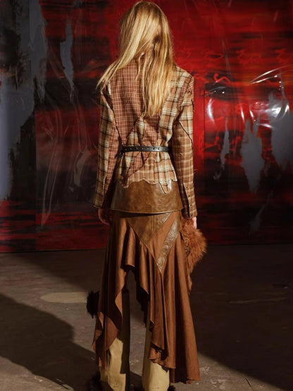 Twilight Plaid Shoulder Pad Suit
