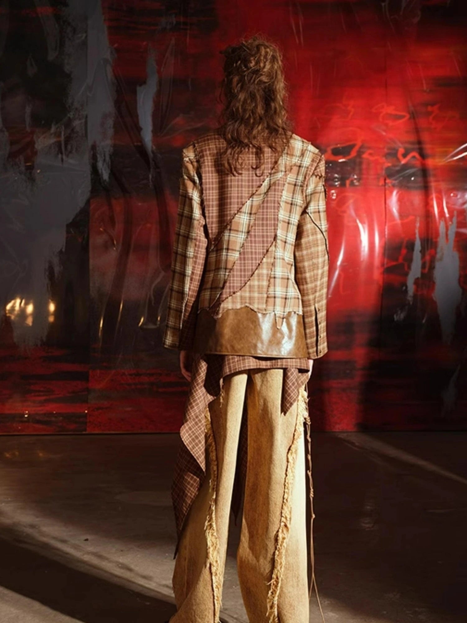 Twilight Plaid Shoulder Pad Suit