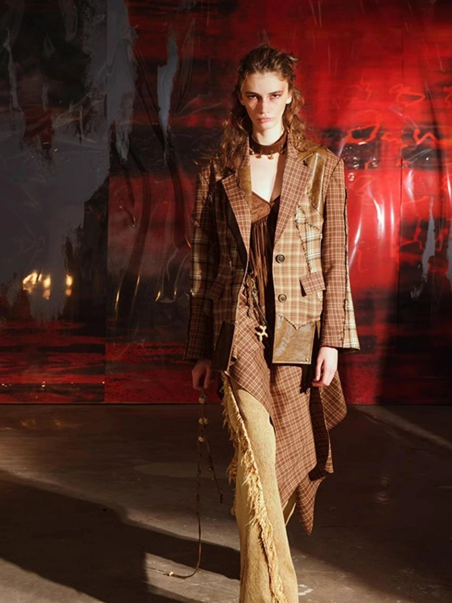 Twilight Plaid Shoulder Pad Suit