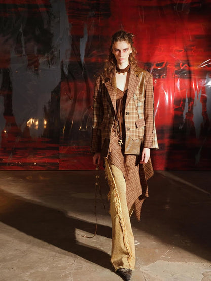 Twilight Plaid Shoulder Pad Suit