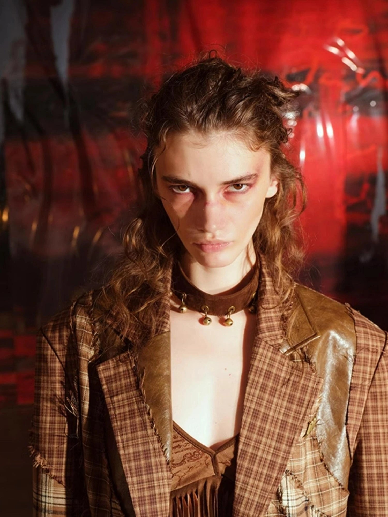 Twilight Plaid Shoulder Pad Suit