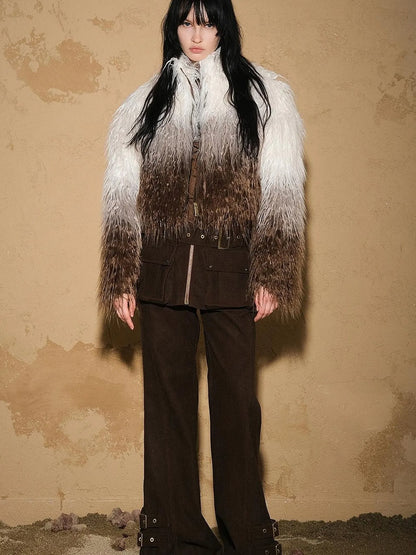 Two Piece Convertible Corduroy Skirt Pants with Detachable Belt