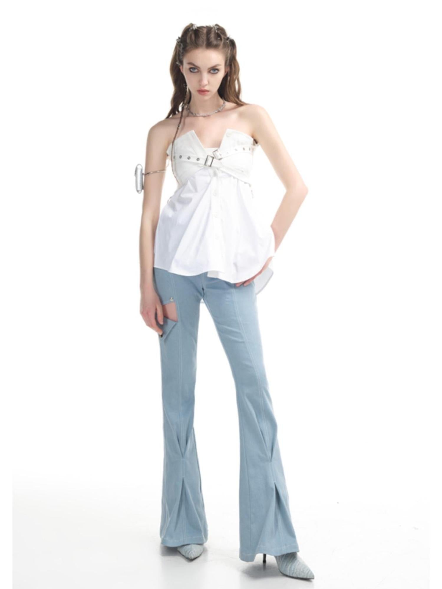 UpdateNN NORTH NODE Two Way Sleeveless Blazer Skirt Set With V-neck T-shirt Long Sleeve
