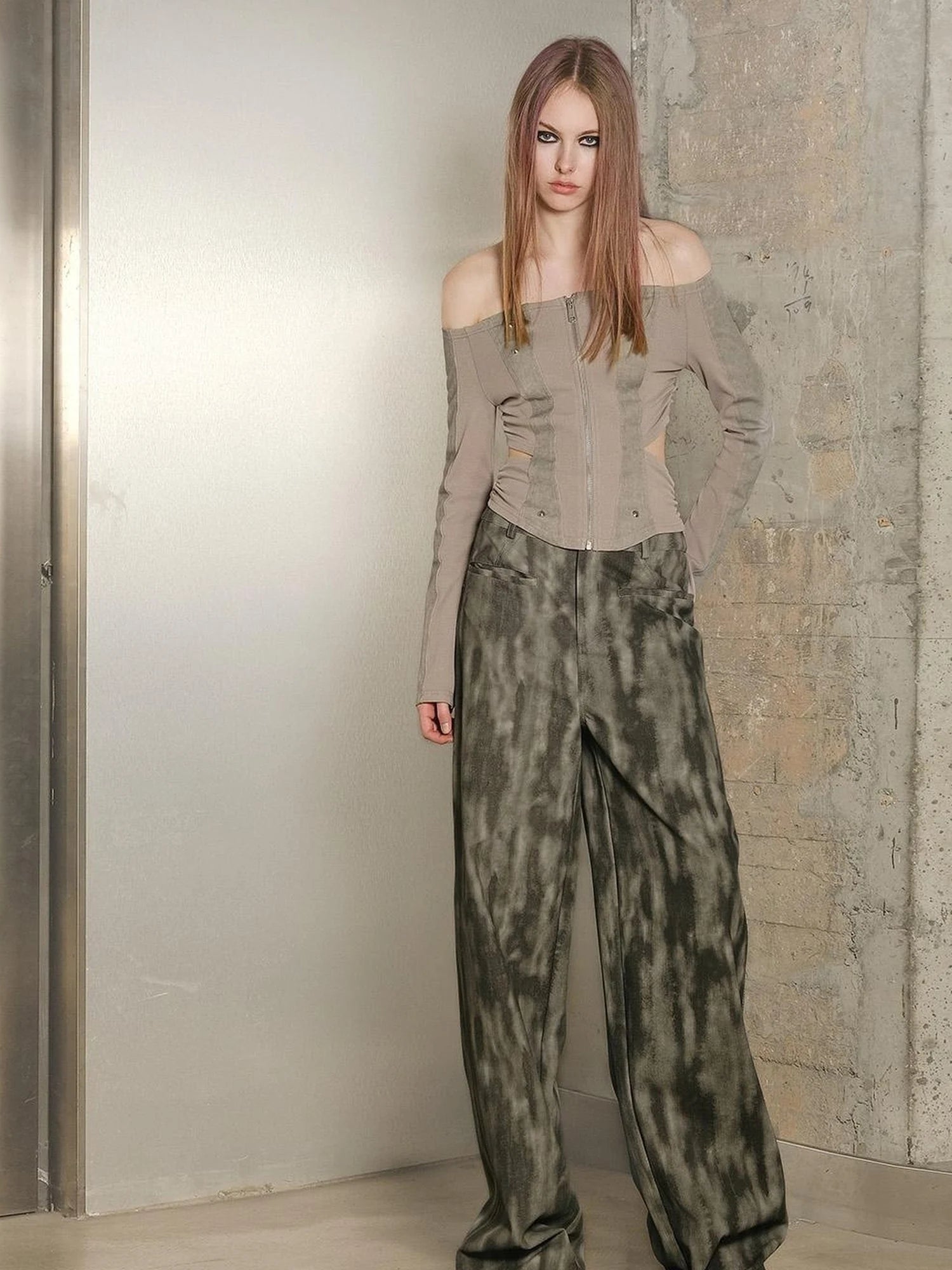 Utility Parachute Cargo Pants With Hooded Top