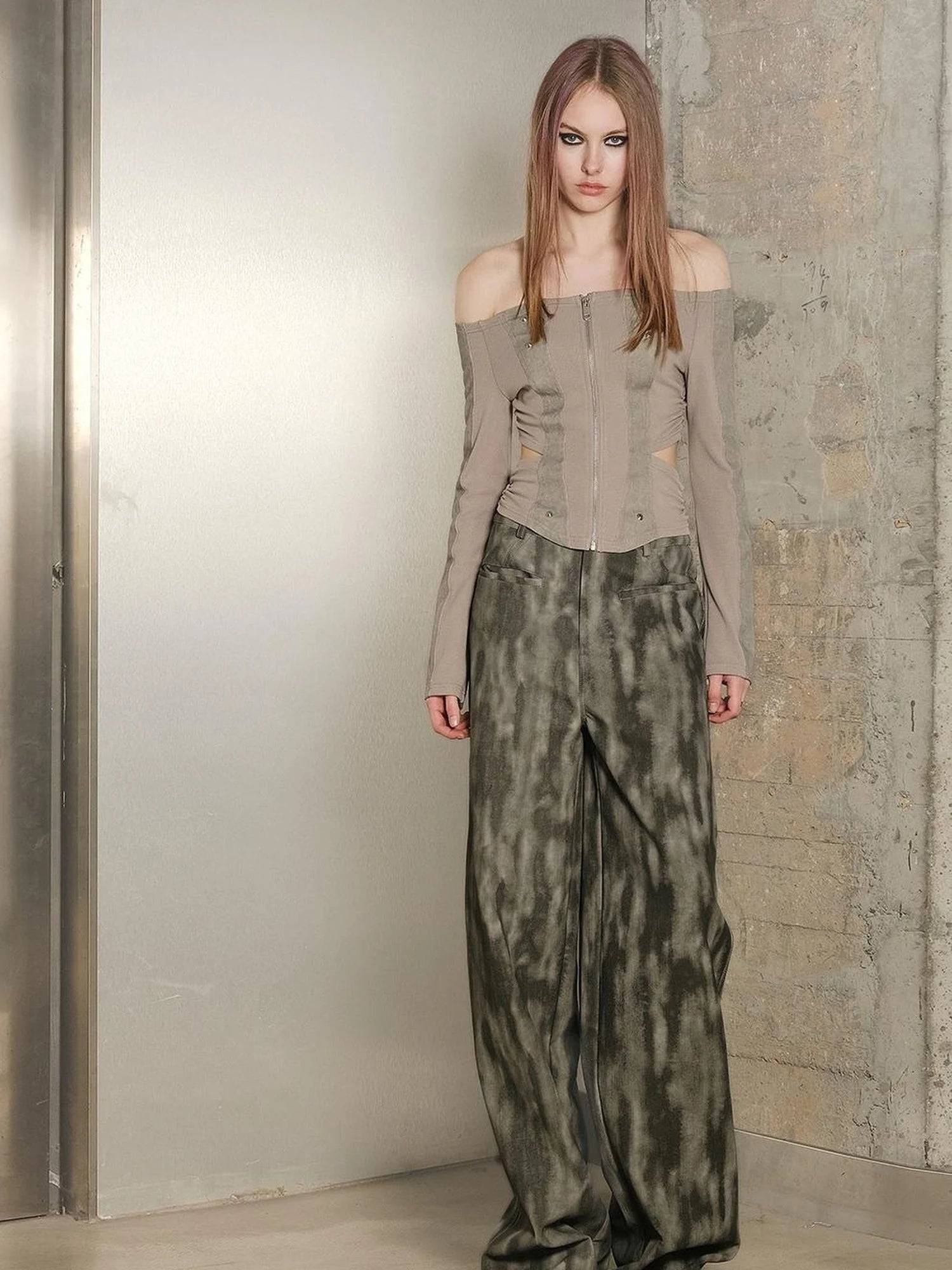 Utility Parachute Cargo Pants With Hooded Top