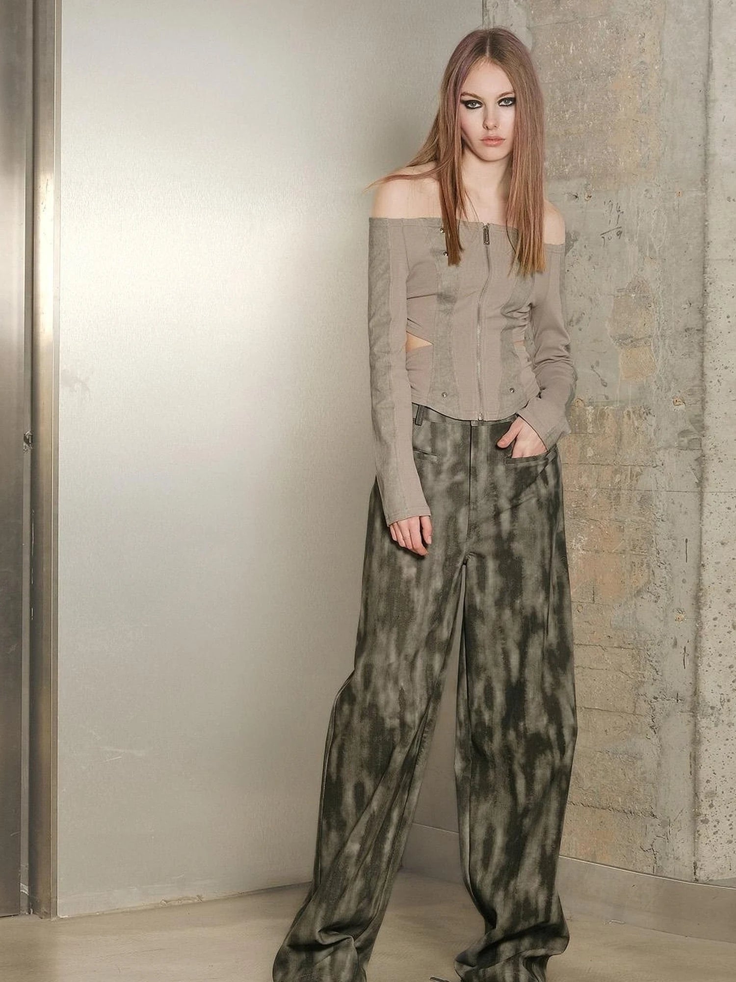 Utility Parachute Cargo Pants With Hooded Top