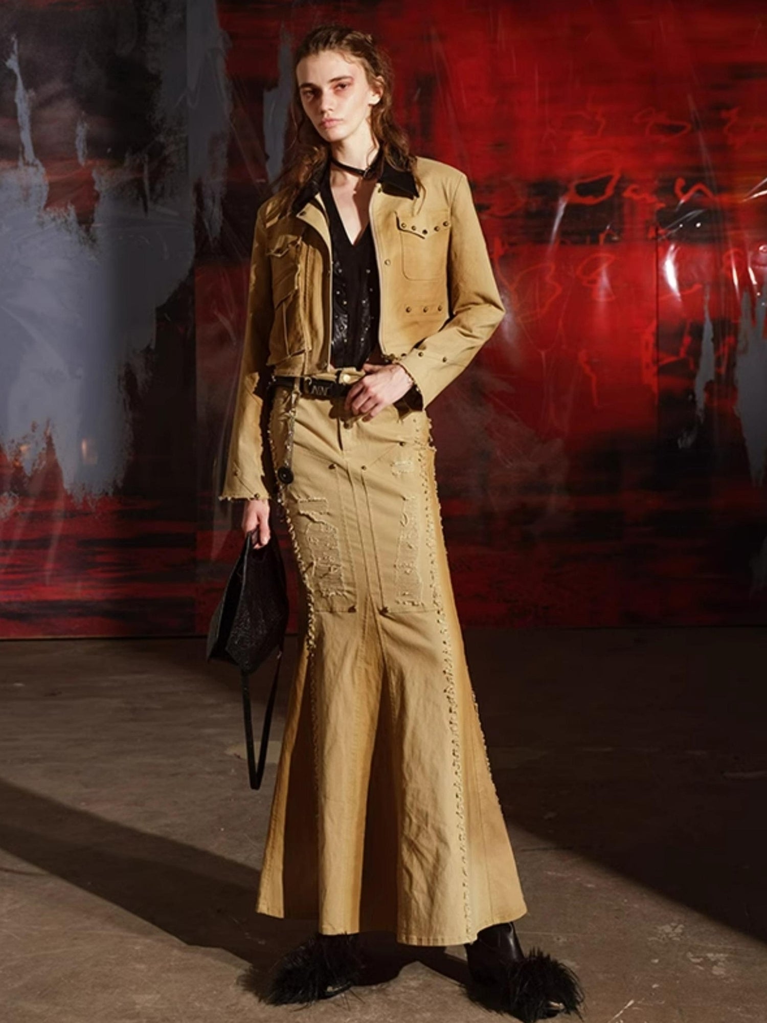 UpdateNN NORTH NODE Vintage Denim Set With Tailored Jacket And Mermaid Skirt