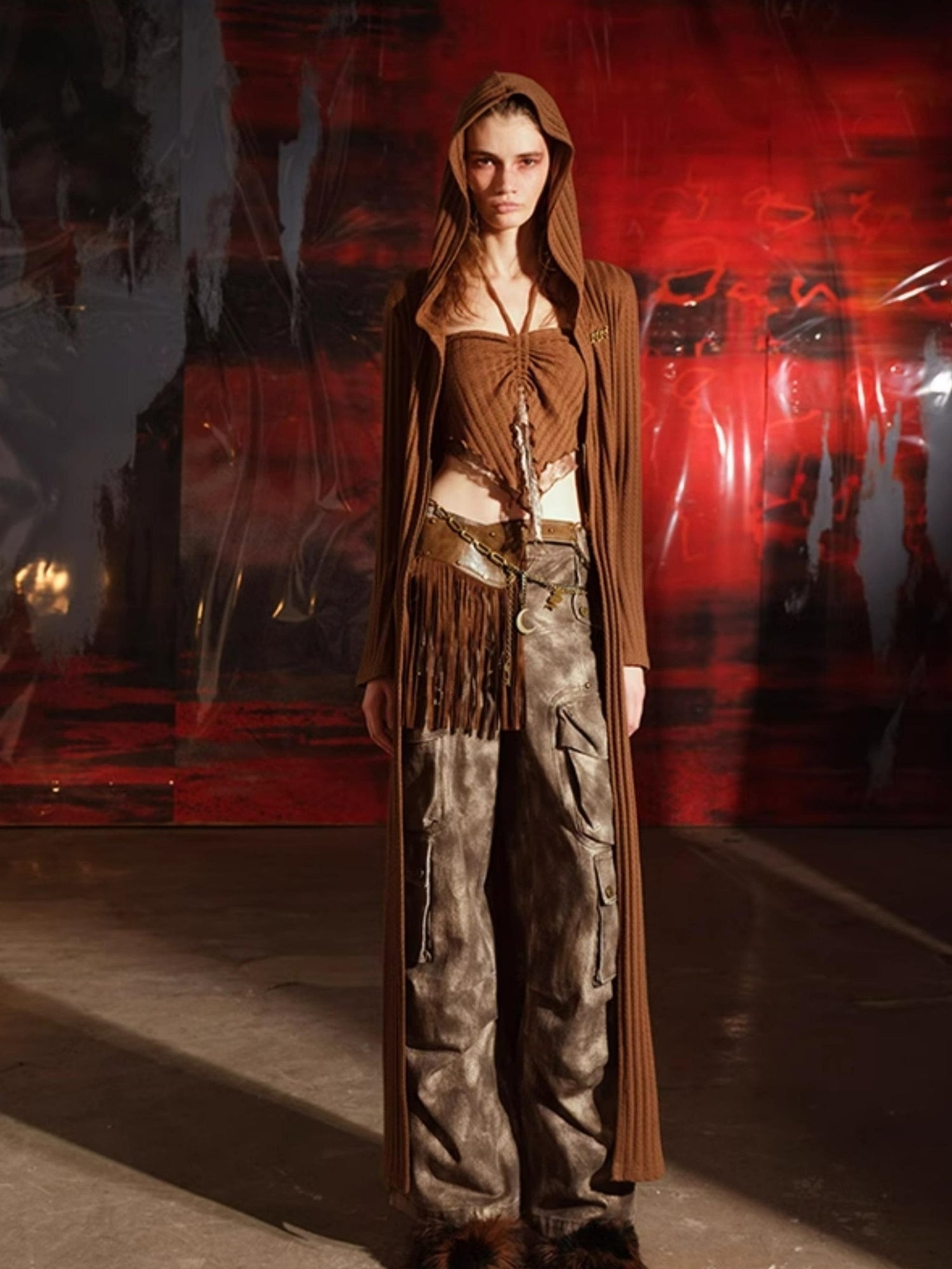 UpdateNN NORTH NODE Vintage Fringe Chain Harness Belt