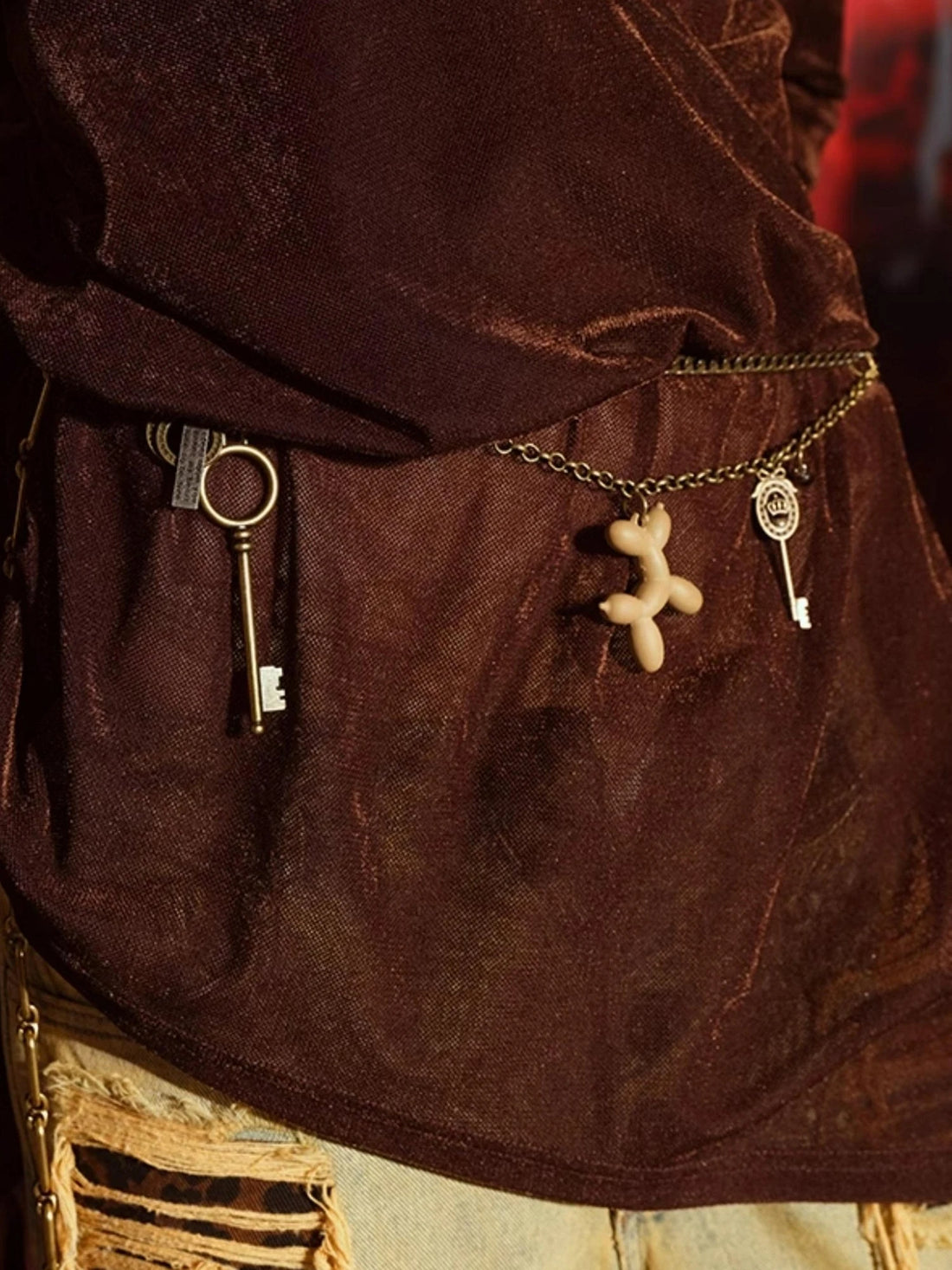 Vintage Multicolor Button Up Waist Chain