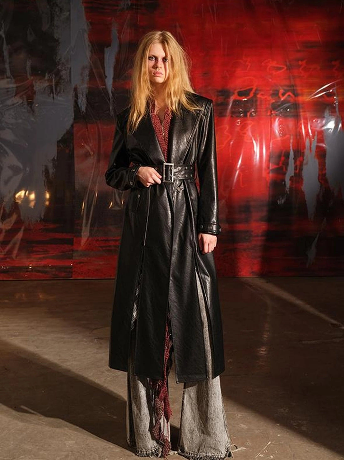 Vintage Patchwork Biker Coat