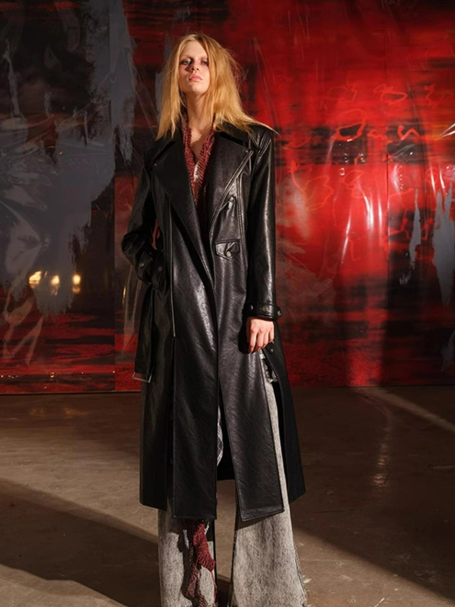 Vintage Patchwork Biker Coat
