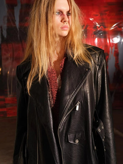 Vintage Patchwork Biker Coat