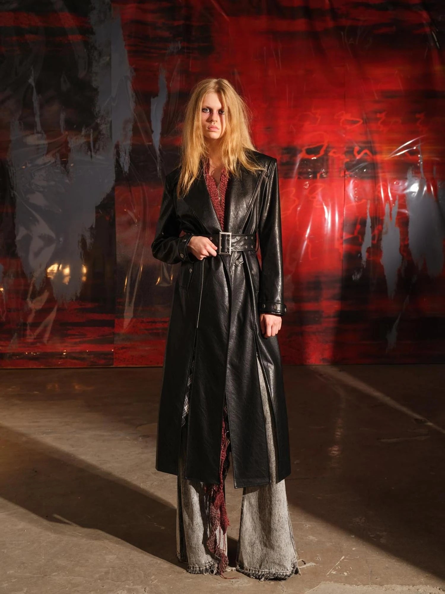 Vintage Patchwork Biker Coat