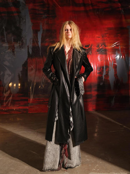 Vintage Patchwork Biker Coat