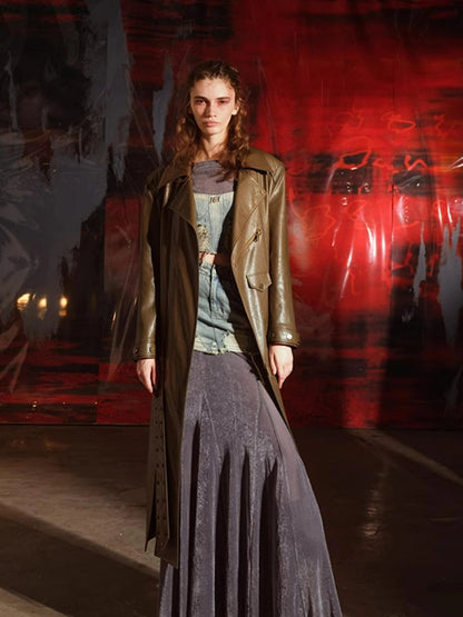 Vintage Patchwork Biker Coat