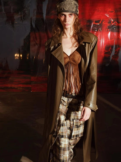 Vintage Patchwork Biker Coat