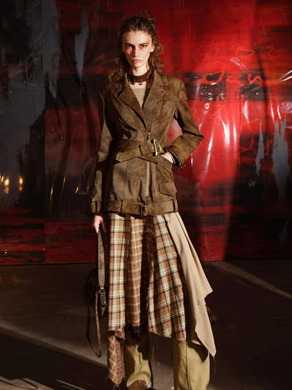 Vintage Patchwork Motorcycle Jacket