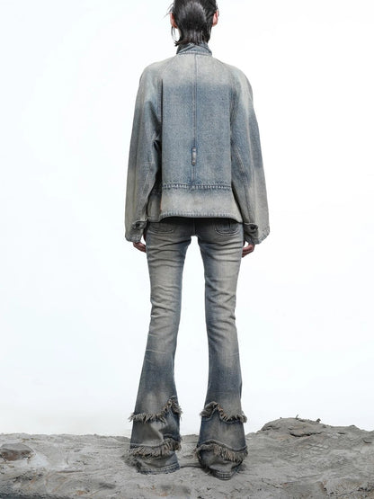 Vintage Wash Priestess Hooded Denim Jacket