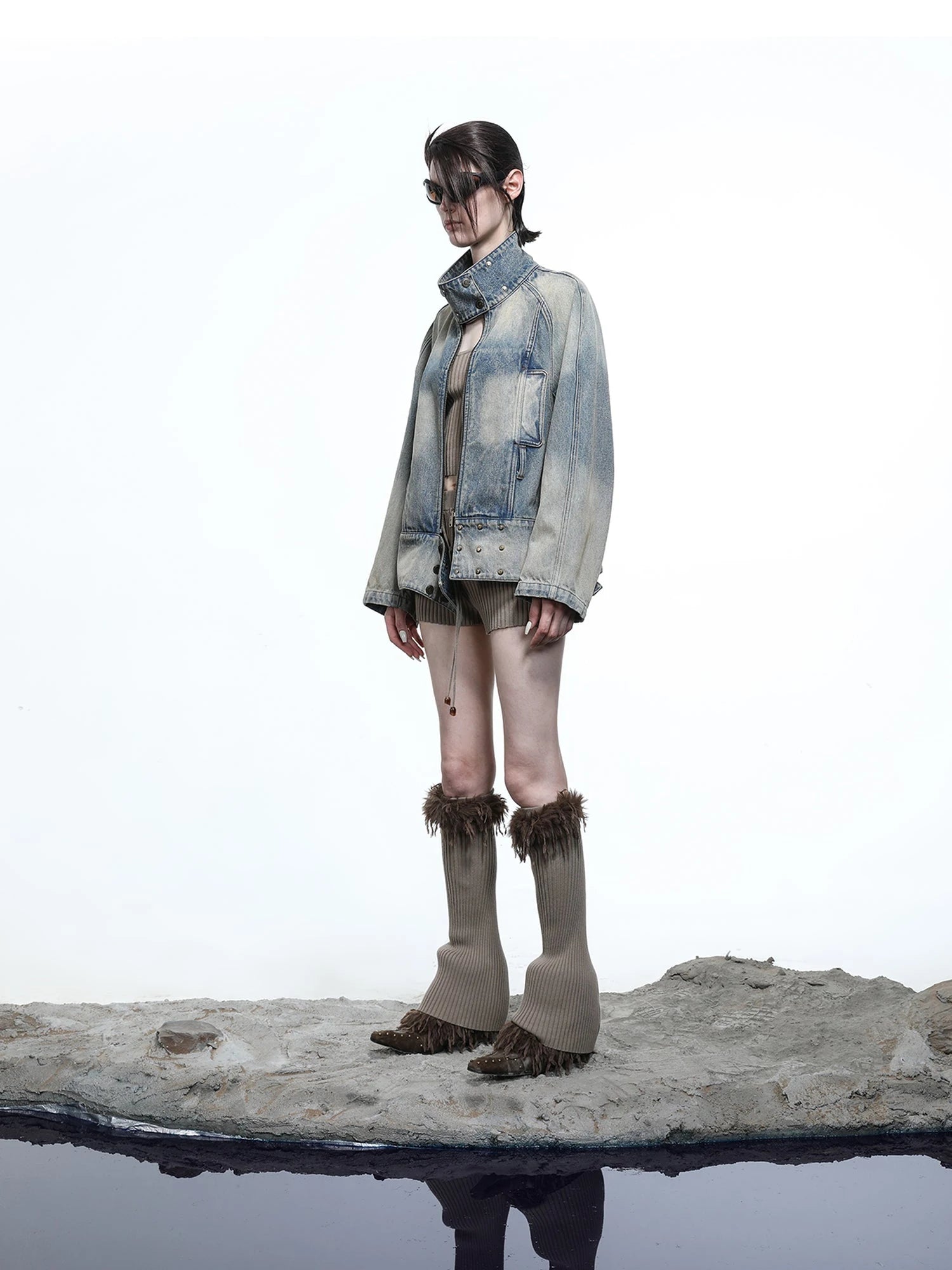Vintage Wash Priestess Hooded Denim Jacket