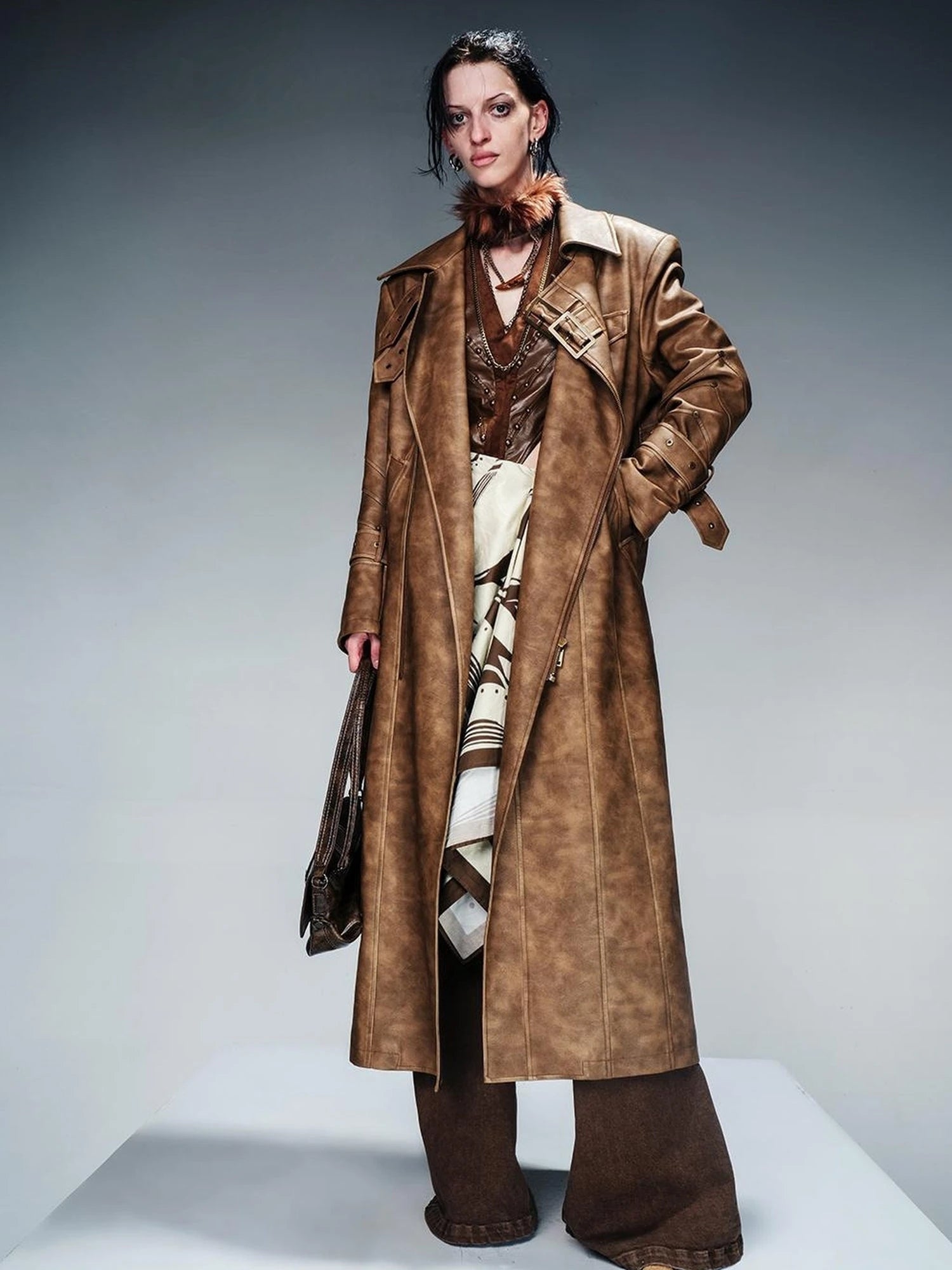Vintage Waxed Cotton Padded Trench Coat