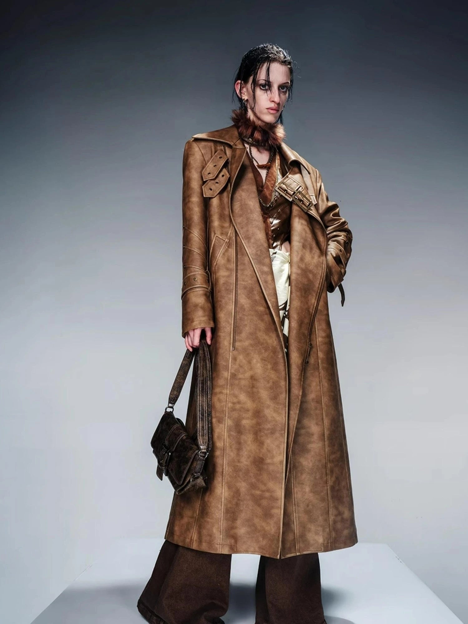 Vintage Waxed Cotton Padded Trench Coat