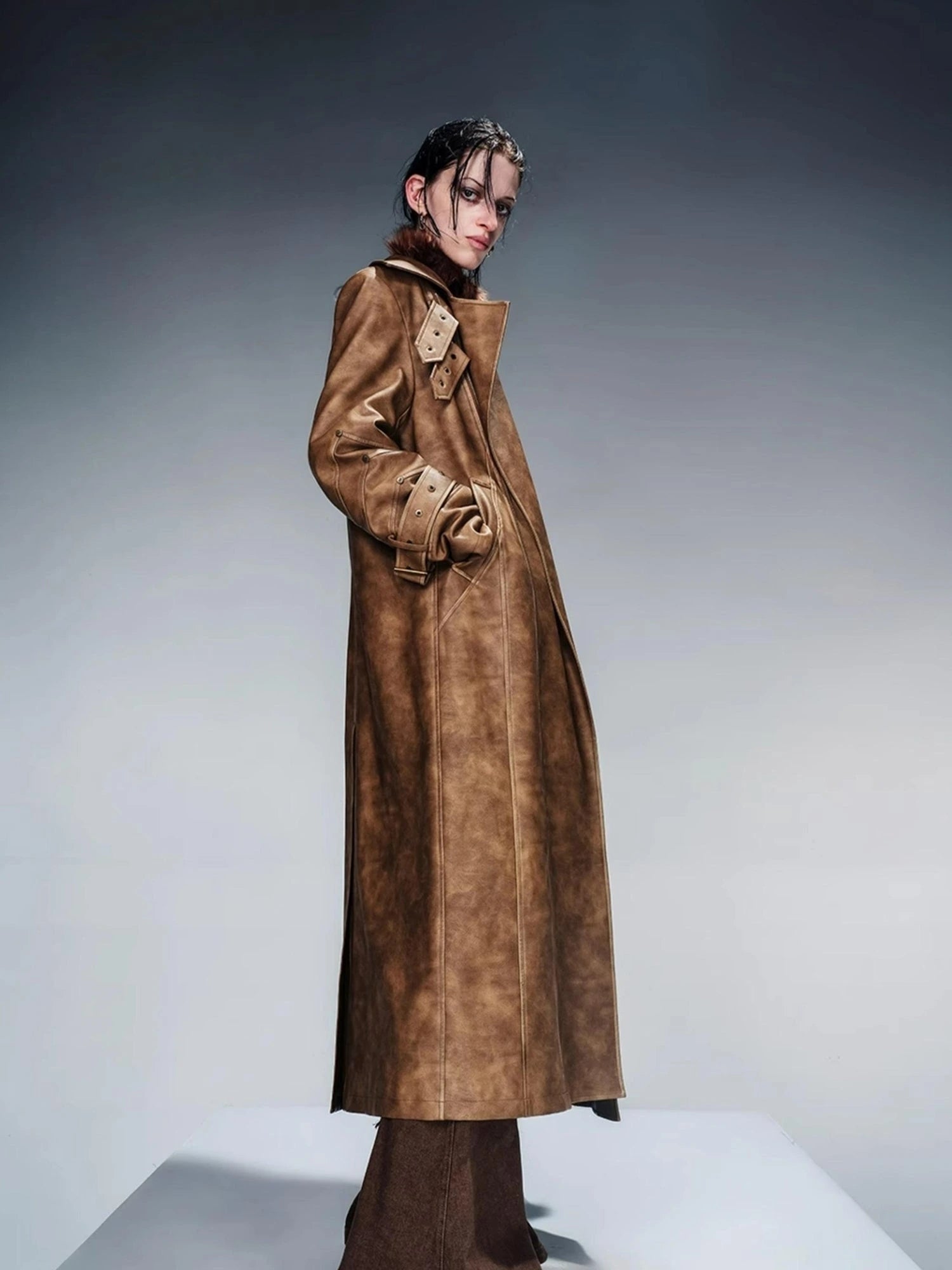 Vintage Waxed Cotton Padded Trench Coat