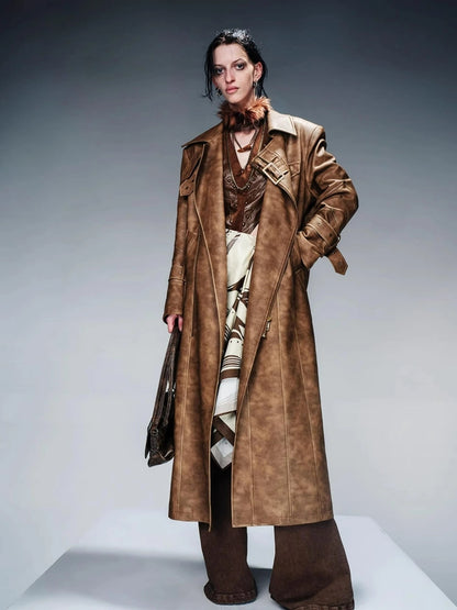 Vintage Waxed Cotton Padded Trench Coat