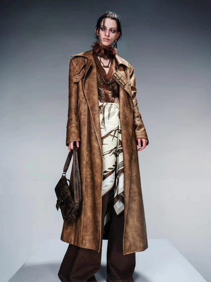 Vintage Waxed Cotton Padded Trench Coat