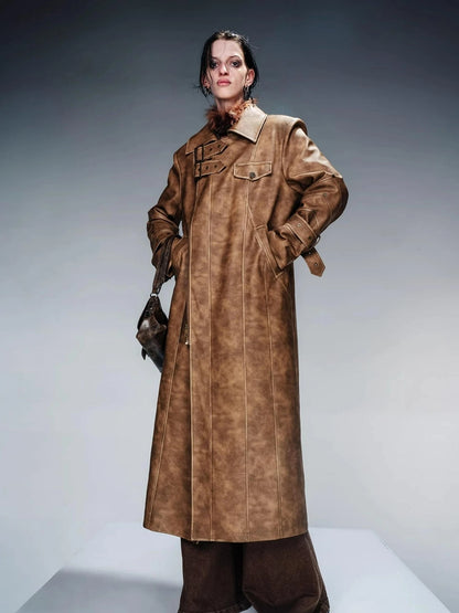 Vintage Waxed Cotton Padded Trench Coat