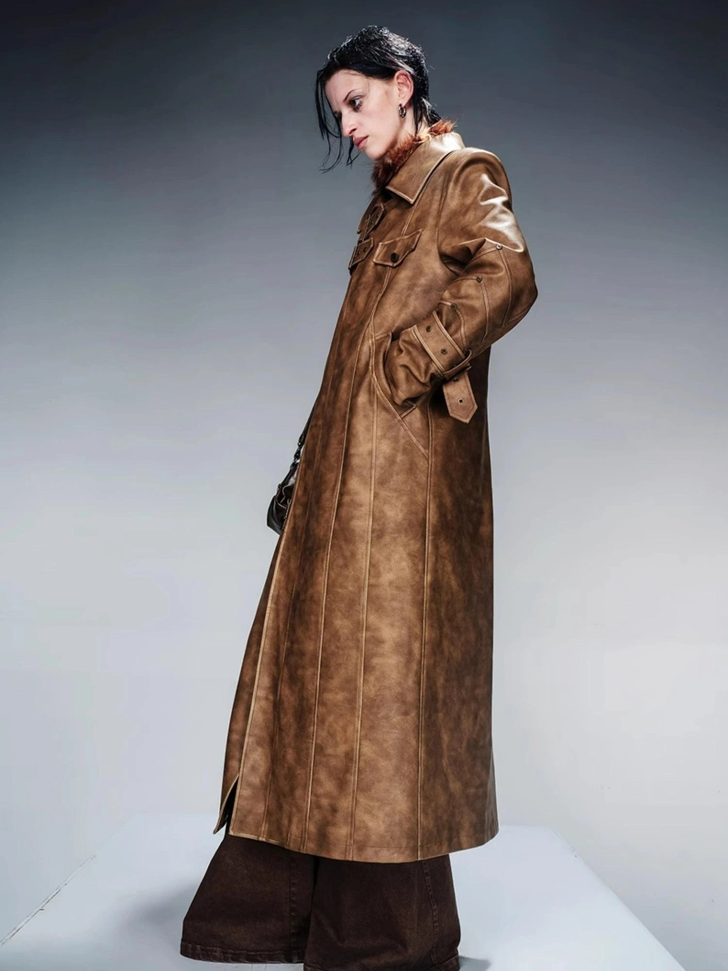 Vintage Waxed Cotton Padded Trench Coat