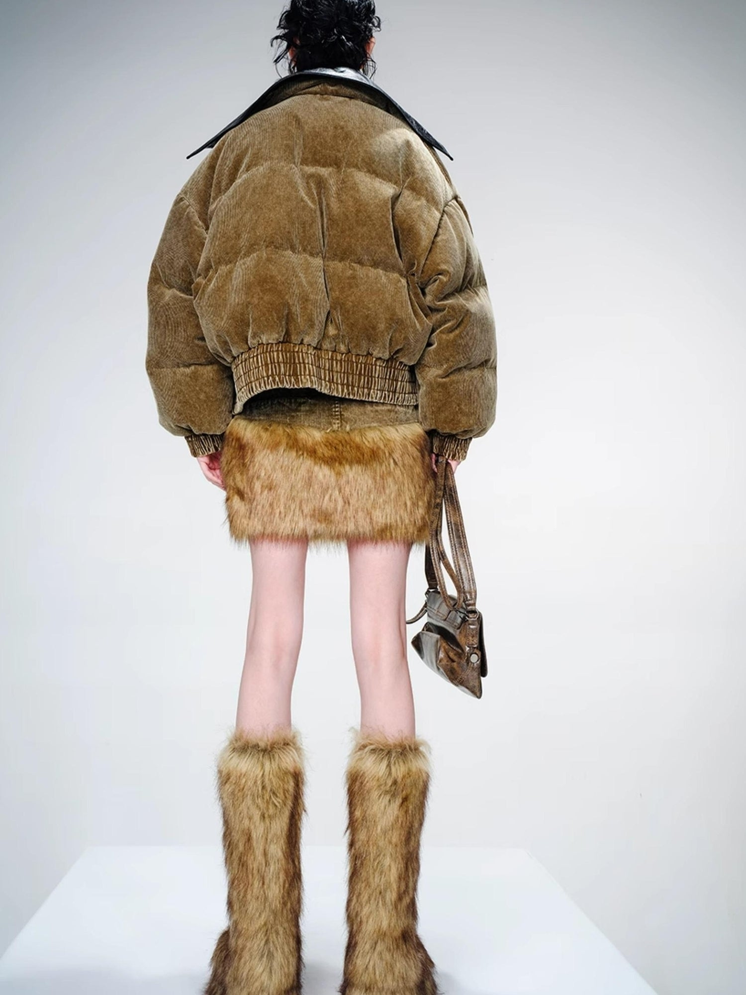 UpdateNN NORTH NODE Washed Cord Duck Down Short Coat With Detachable Collar