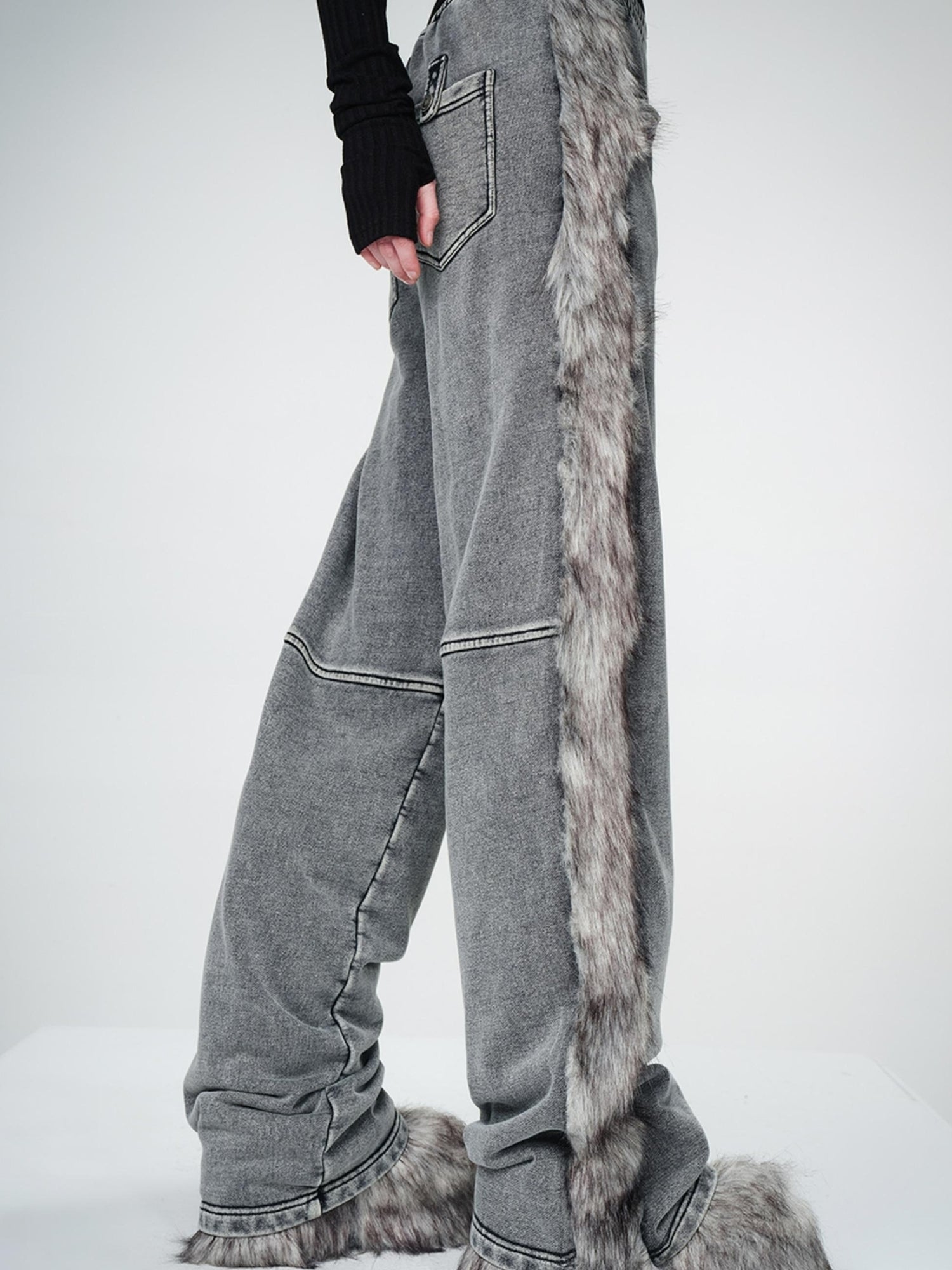 UpdateNN NORTH NODE Washed Raw Hem Straight Leg Elastic Waist Pants