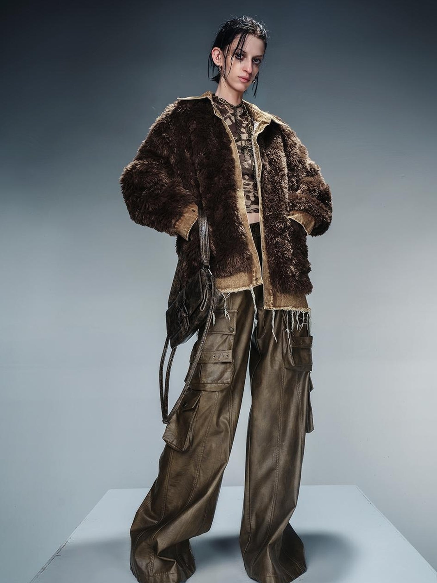 NN NORTH NODE Wild Ambition Wide Leg Leather Trousers