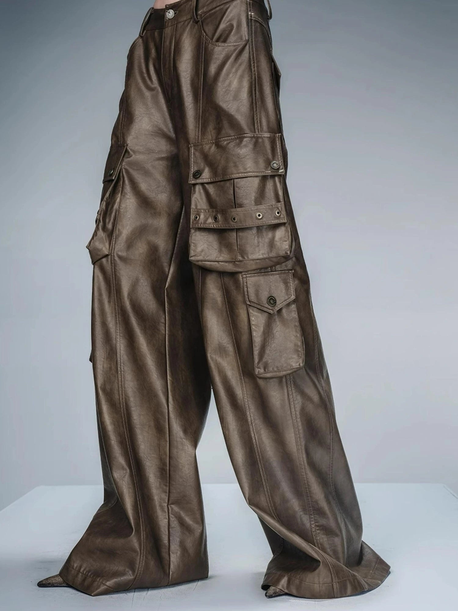 Wild Ambition Wide Leg Leather Trousers