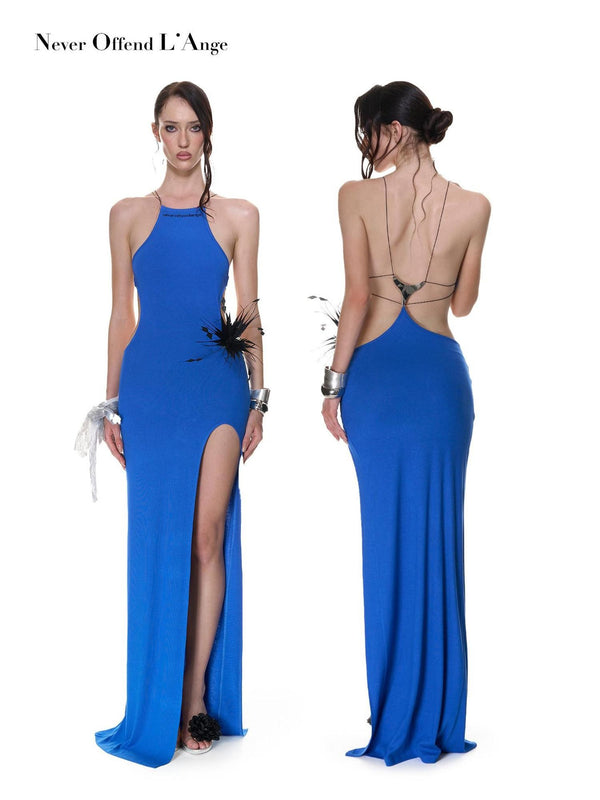 Butterfly Back Crisscross Tie Halter Women's Rayon Bodycon Skirts