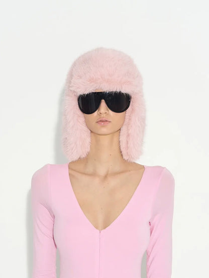 Fluffy Face Framing Winter Trapper Hat
