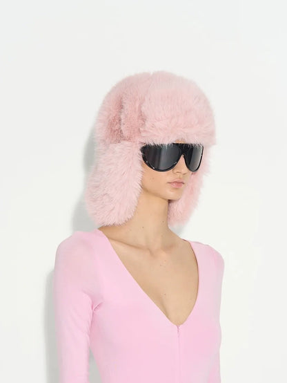 Fluffy Face Framing Winter Trapper Hat