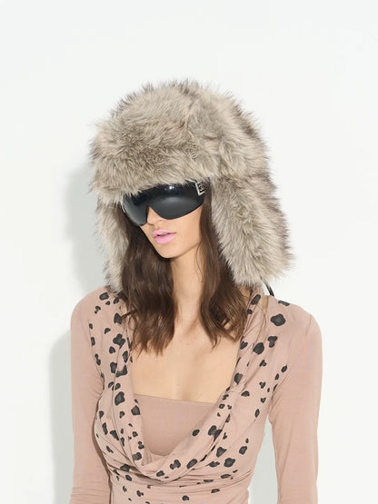 Fluffy Face Framing Winter Trapper Hat