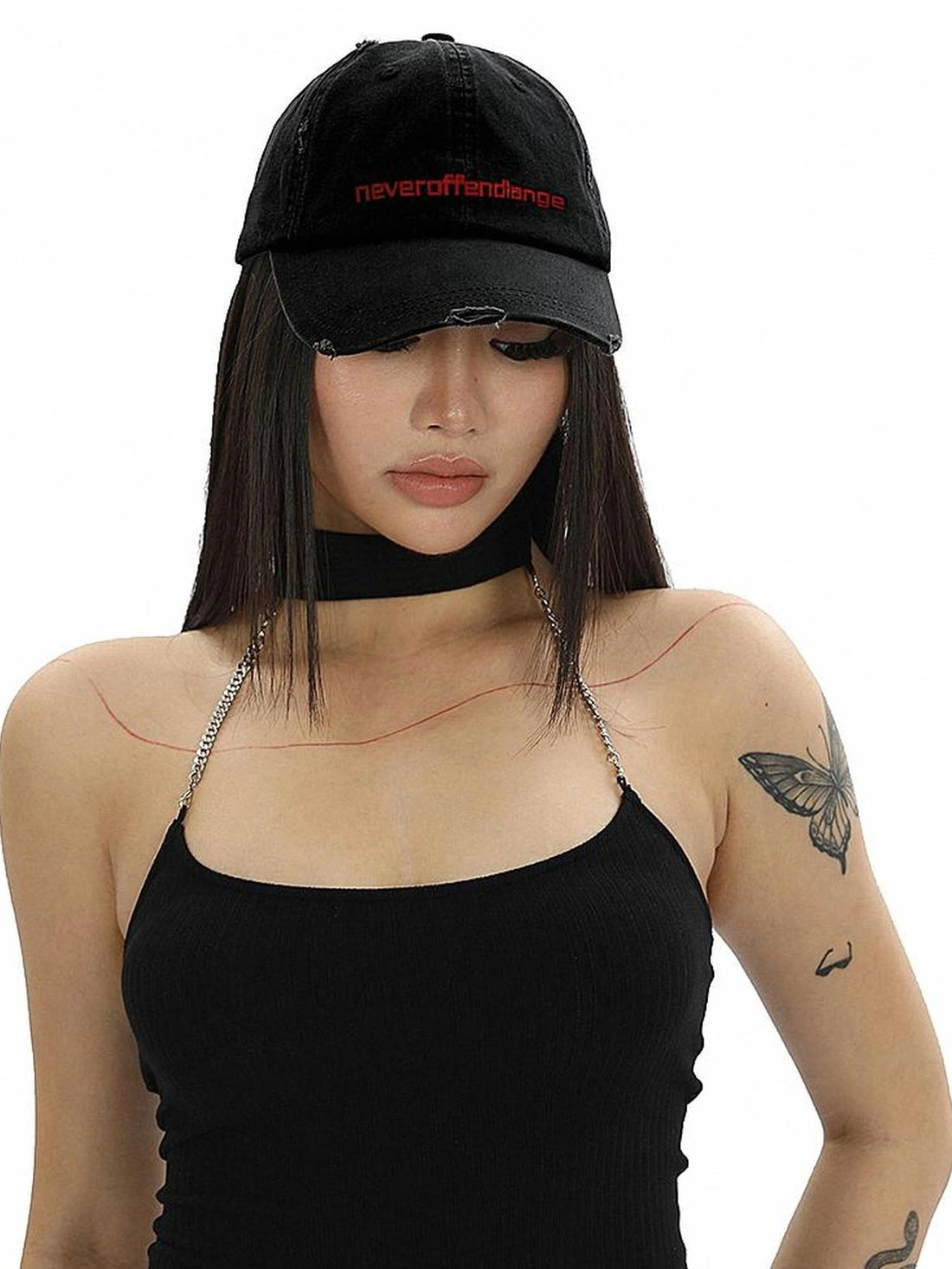Red Embroidered Logo Baseball Cap