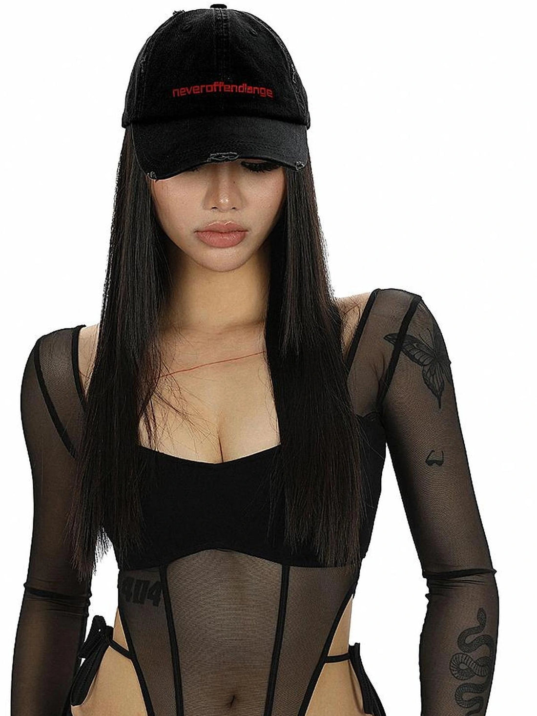 Red Embroidered Logo Baseball Cap