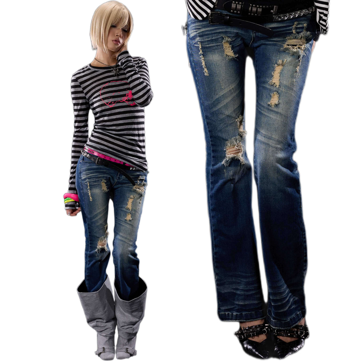 NONAME_SPACE_Distressed_Cross_Studded_Mid_Rise_Stretch_Women&