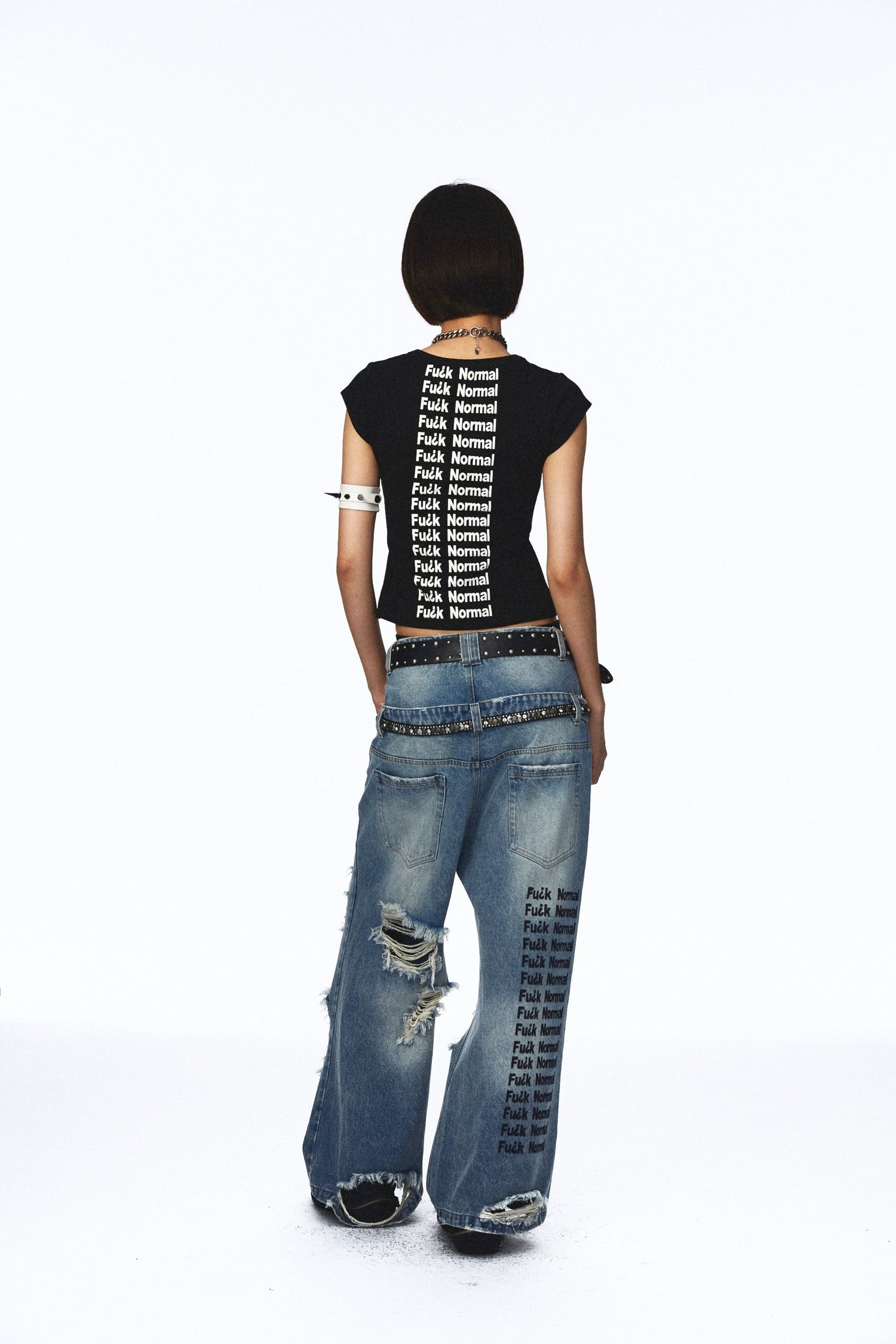 NONAME_SPACE_Distressed_Vintage_Washed_Double_Waistband_Women&