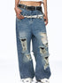 NONAME SPACE Distressed Vintage Washed Double Waistband Women&