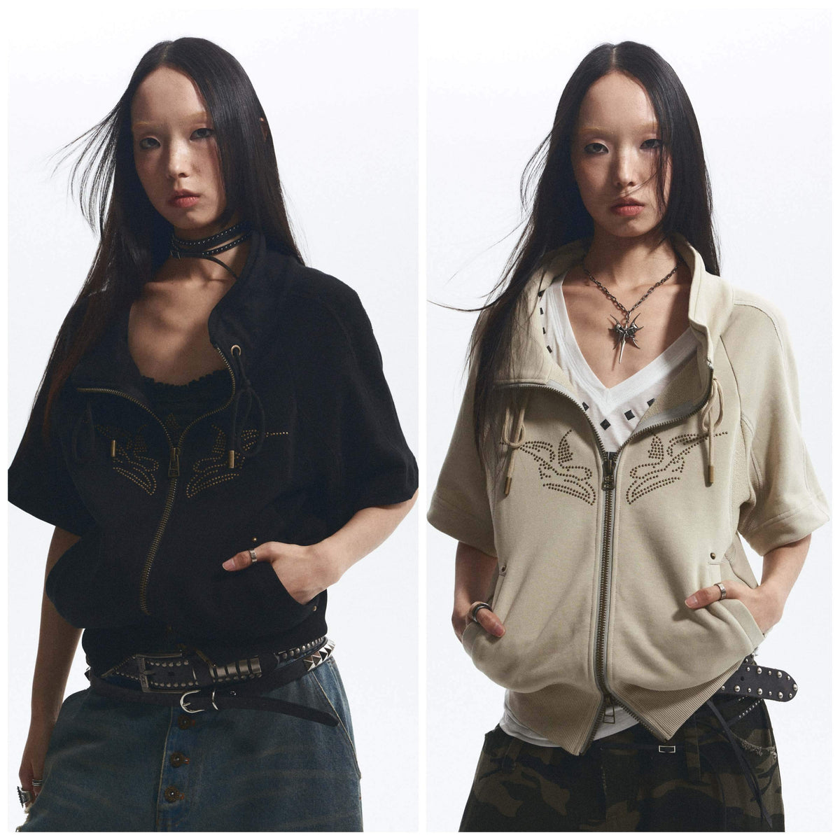 NONAME_SPACE_Embroidered_Cross_Print_Short_Sleeve_Women&