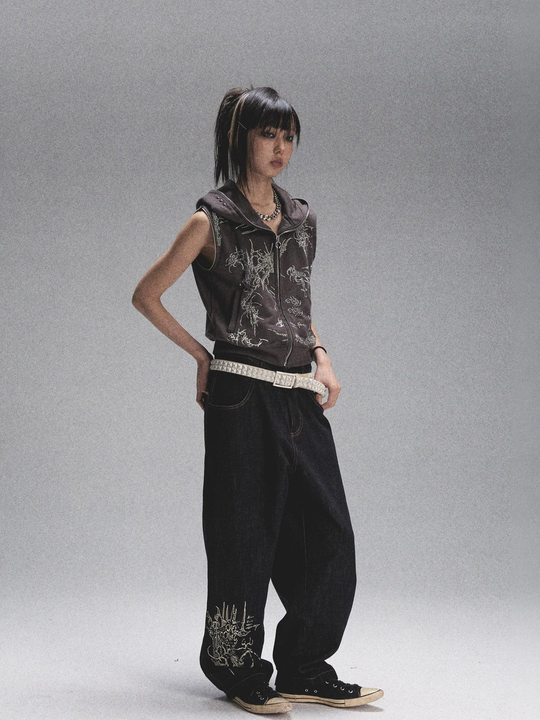 NONAME SPACE Natural Color Print Durable Relaxed Straight Women&