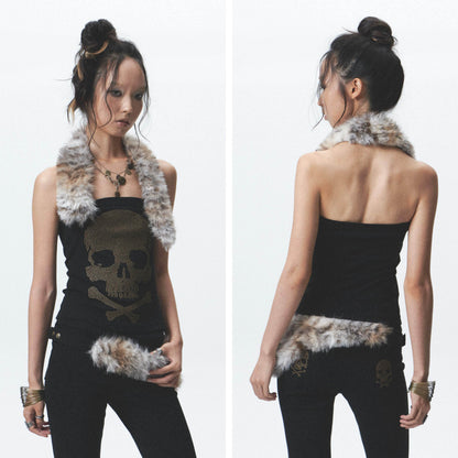 NONAME_SPACE_Rhinestone_Detachable_Two_Tone_Plush_Splice_Women&